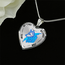 Load image into Gallery viewer, 18K Wolf Gold Necklace Custom Engraved