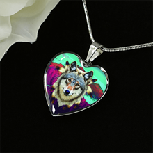 Load image into Gallery viewer, 18K Wolf Gold Necklace Custom Engraved