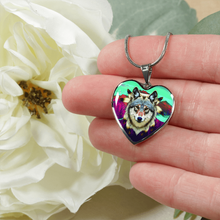 Load image into Gallery viewer, 18K Wolf Gold Necklace Custom Engraved