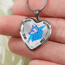 Load image into Gallery viewer, 18K Wolf Gold Necklace Custom Engraved