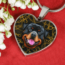 Load image into Gallery viewer, 18K Rottweiler Gold Necklace Custom Engraved