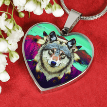 Load image into Gallery viewer, 18K Wolf Gold Necklace Custom Engraved