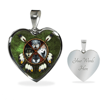Load image into Gallery viewer, 18K 4 Wolves Gold Necklace Custom Engraved