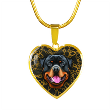 Load image into Gallery viewer, 18K Rottweiler Gold Necklace Custom Engraved