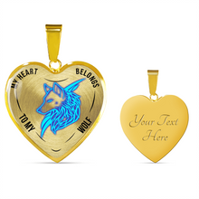 Load image into Gallery viewer, 18K Wolf Gold Necklace Custom Engraved