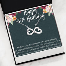 Load image into Gallery viewer, 35Th Birthday Gift Best Wishes Message Infinity Hearts Necklace