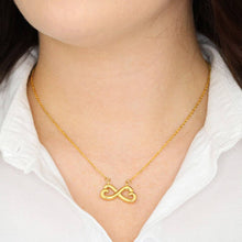 Load image into Gallery viewer, 35Th Birthday Gift Best Wishes Message Infinity Hearts Necklace