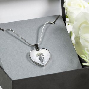 18K White Wolf Gold Necklace