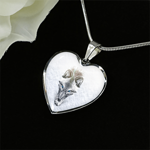 18K White Wolf Gold Necklace