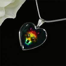 Load image into Gallery viewer, 18K Colorful Wolf Gold Necklace Custom Engraved
