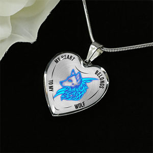 18K Wolf Gold Necklace Custom Engraved