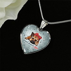 18K German Shepherd Mom Necklace Custom Engraved