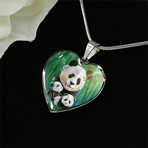 18K Panda Gold Necklace Custom Engraved