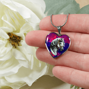 18K Horse Gold Necklace Custom Engraved