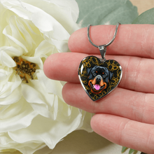 Load image into Gallery viewer, 18K Rottweiler Gold Necklace Custom Engraved
