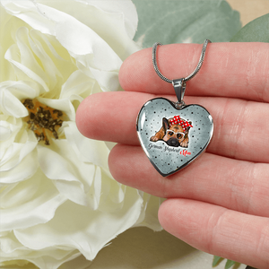 18K German Shepherd Mom Necklace Custom Engraved