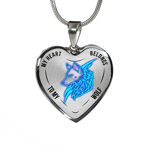 18K Wolf Gold Necklace Custom Engraved