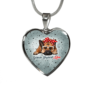 18K German Shepherd Mom Necklace Custom Engraved