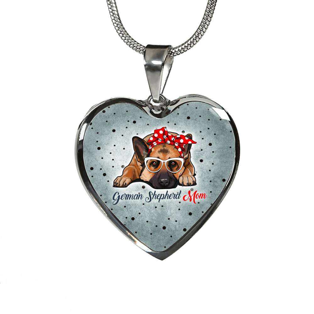 18K German Shepherd Mom Necklace Custom Engraved