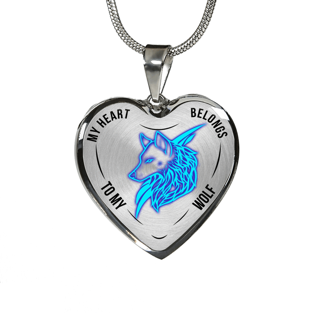 18K Wolf Gold Necklace Custom Engraved