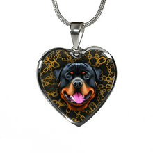 Load image into Gallery viewer, 18K Rottweiler Gold Necklace Custom Engraved

