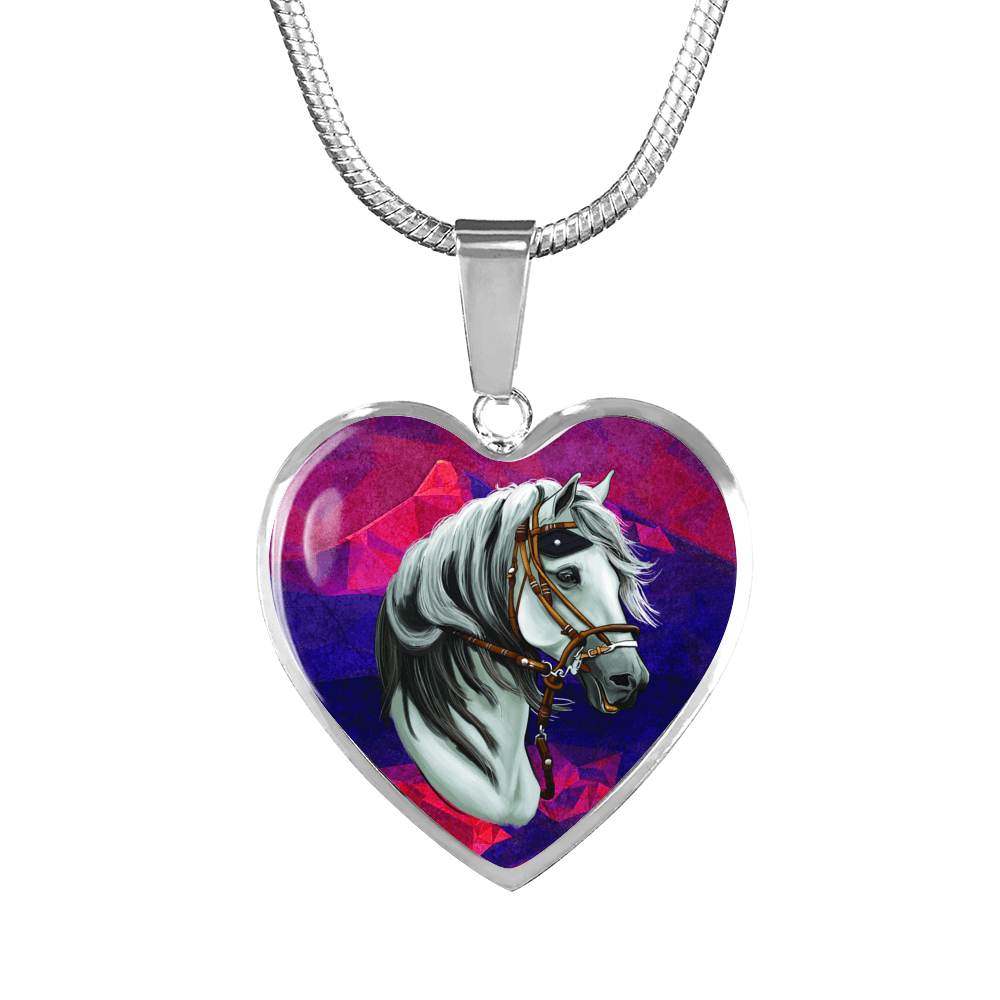 18K Horse Gold Necklace Custom Engraved