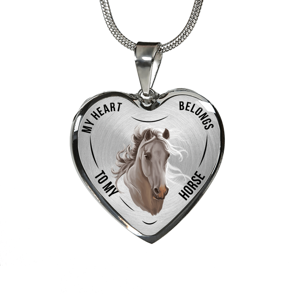 18K Horse Gold Necklace Custom Engraved