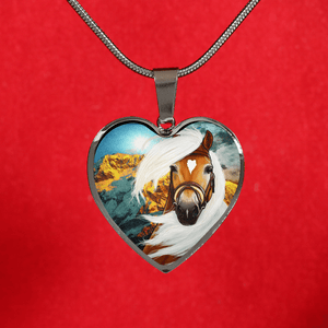 18K Horse Gold Necklace Custom Engraved