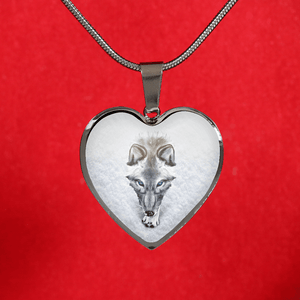 18K White Wolf Gold Necklace