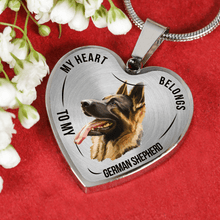 Load image into Gallery viewer, 18K German Shepherd Gold Necklace Custom Engraved
