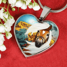 Load image into Gallery viewer, 18K Horse Gold Necklace Custom Engraved
