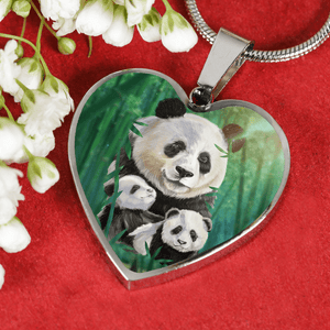 18K Panda Gold Necklace Custom Engraved