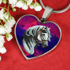 18K Horse Gold Necklace Custom Engraved