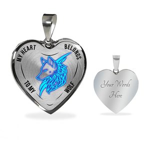 18K Wolf Gold Necklace Custom Engraved