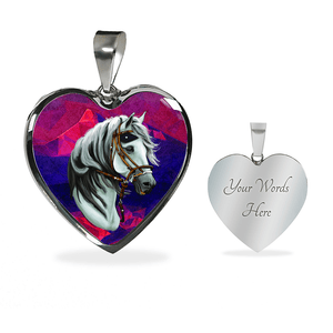 18K Horse Gold Necklace Custom Engraved