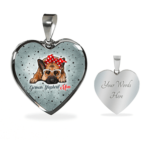18K German Shepherd Mom Necklace Custom Engraved