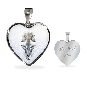 18K White Wolf Gold Necklace