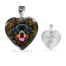 Load image into Gallery viewer, 18K Rottweiler Gold Necklace Custom Engraved
