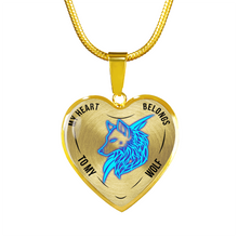 Load image into Gallery viewer, 18K Wolf Gold Necklace Custom Engraved
