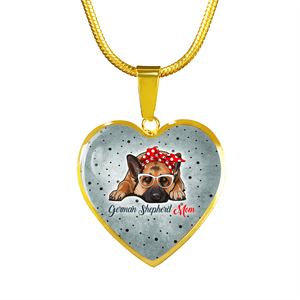 18K German Shepherd Mom Necklace Custom Engraved