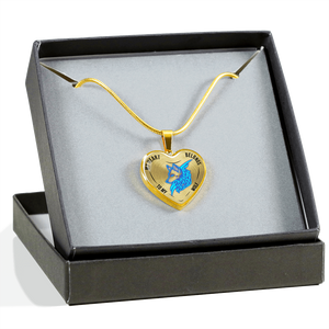 18K Wolf Gold Necklace Custom Engraved