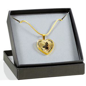 18K German Shepherd Gold Necklace Custom Engraved