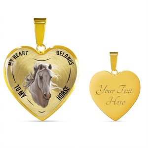 18K Horse Gold Necklace Custom Engraved