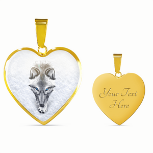 18K White Wolf Gold Necklace