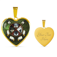 Load image into Gallery viewer, 18K 4 Wolves Gold Necklace Custom Engraved
