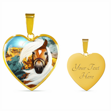 Load image into Gallery viewer, 18K Horse Gold Necklace Custom Engraved
