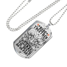 Load image into Gallery viewer, &#39;Til Death Do Us Part - Biker Dog Tag Necklace Custom Engraved
