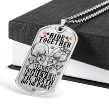 Load image into Gallery viewer, &#39;Til Death Do Us Part - Biker Dog Tag Necklace Custom Engraved
