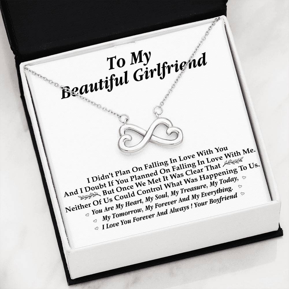 *Gf030* Gift For Girlfriend - Heart-Shaped Infinity Symbol Necklace