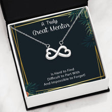 Load image into Gallery viewer, A Truly Great Mentor 2 Infinity Hearts Necklace
